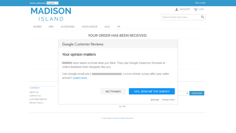 Google Customer Reviews - 